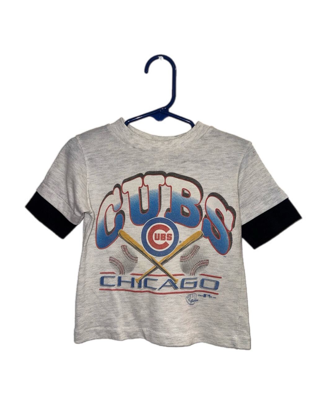 VTG Chicago Cubs Baseball Graphic Tee 4T Made in USA Garan Ringer T-Shirt